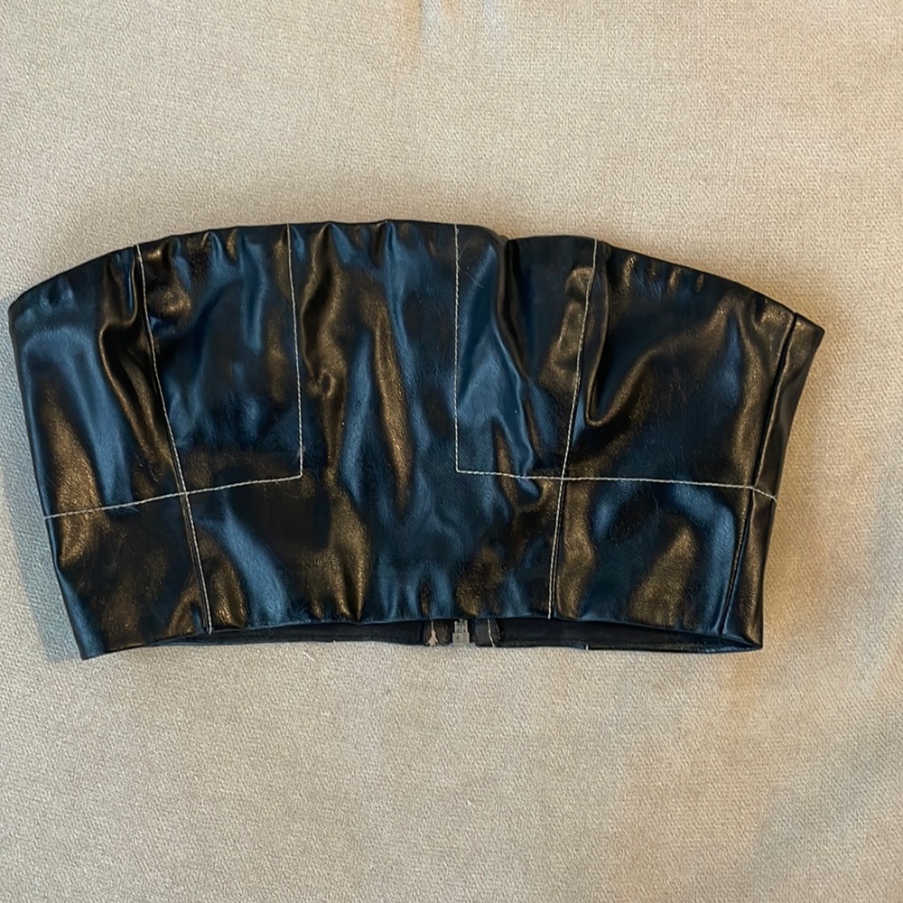 Leather crop top from I AM GIA